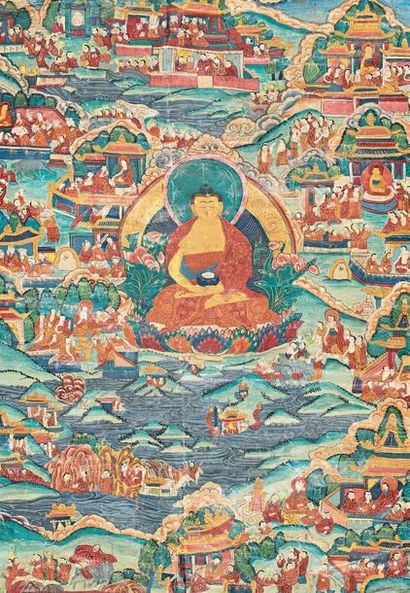 TIBET - XIXE SIÈCLE

Tangka, détrempe sur...