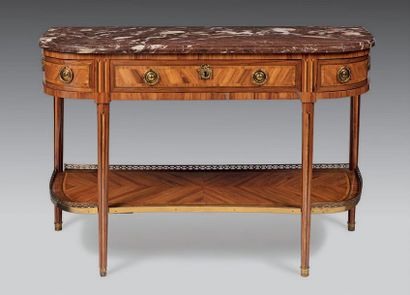 Console desserte marquetée en frisage ou...