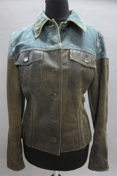 CHANEL circa automne 2000 : Veste bi-matière...