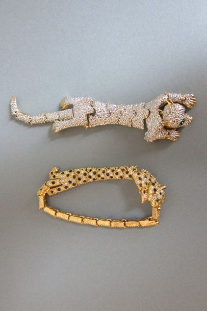 Anonyme : Lot composé d'une broche panthère...