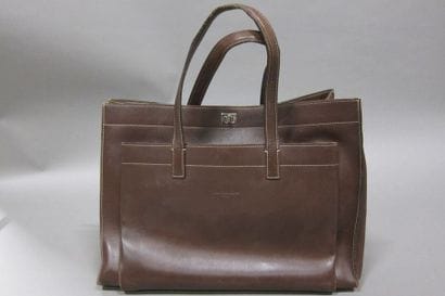 JUST CAMPAGNE : Sac 36 cm en cuir marron,...