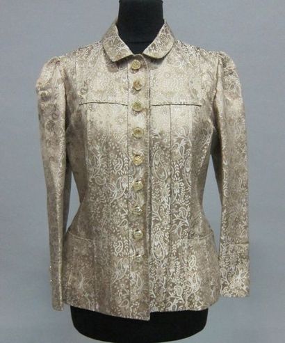 Louis VUITTON Veste en viscose doré à motif...