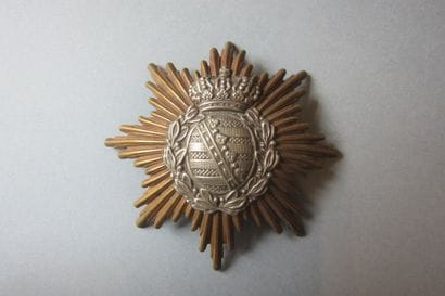 Plaque de casque à pointe d'infanterie saxonne,...