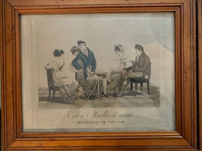 G46 Paire de gravures humoristiques en couleur:...