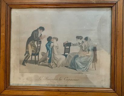 G46 Paire de gravures humoristiques en couleur:...