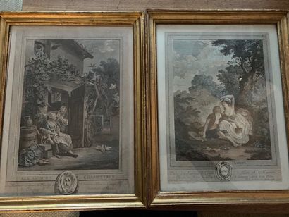 G47 Suite de quatre gravures en couleur à...