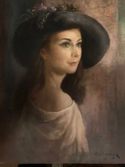 H75 Guy CAMBIER (1923-2008)
FEMME AU CHAPEAU...