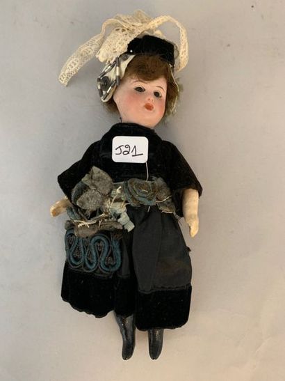 J21 Poupée, tête en porcelaine, SFBJ, numérotée...