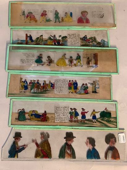 J29 Plaques de visionneuse en verre peint,...