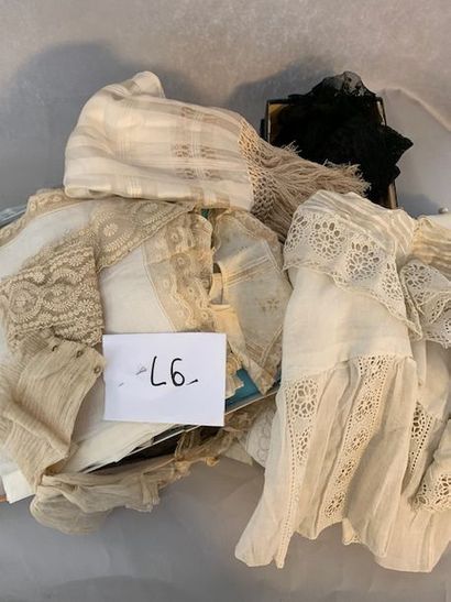 L6 Lot comprenant: chemise en coton et linon...