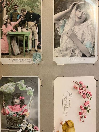 CP14bis Album de cartes postales début du...