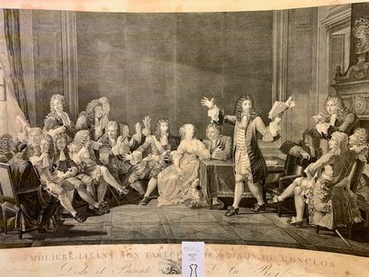 G6 Ensemble de deux gravures en noir: MOLIÈRE...