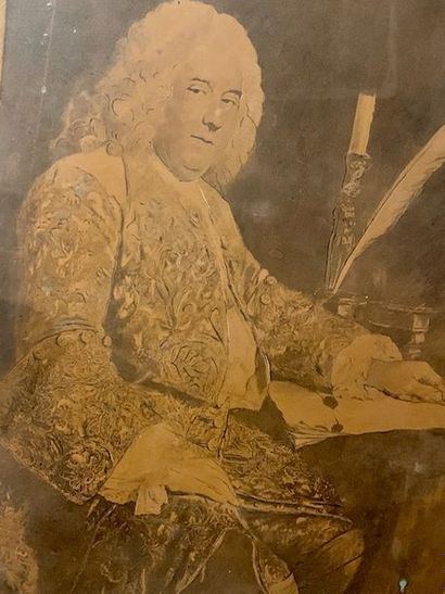 G29. Cuivre gravé Portrait d'un homme assis...