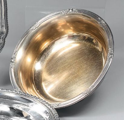Coupe en argent (950), la bordure à décor...