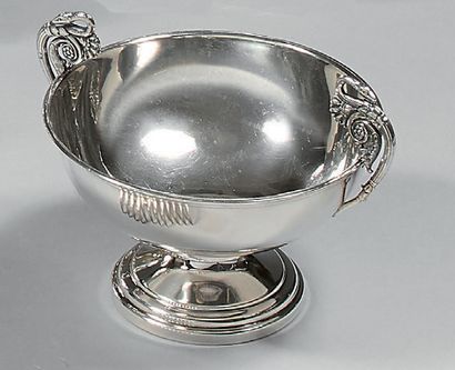 Coupe sur piédouche en argent uni (950),...