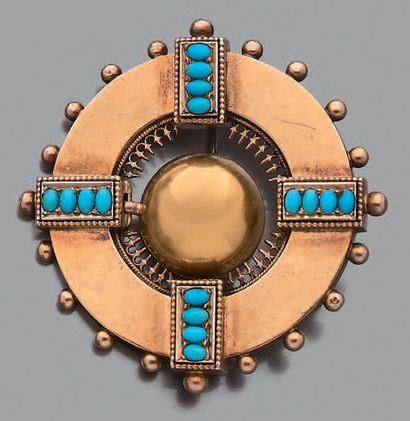 Broche en alliage d'or jaune 14K (585), formée...
