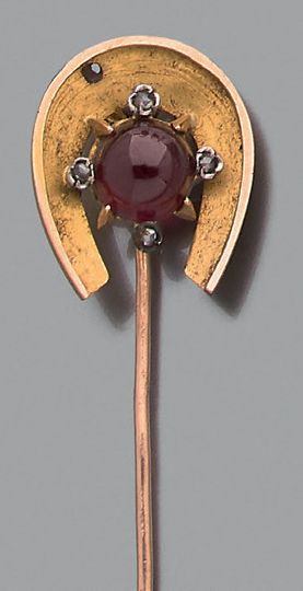 Epingle à cravate en or jaune 18K (750),...