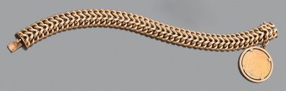 Bracelet souple en or jaune 18K (750), à...