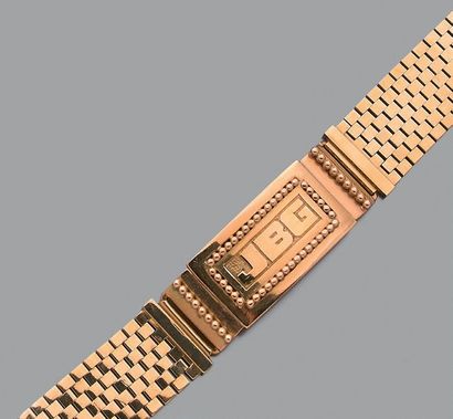 Bracelet ruban en or jaune 18K (750), coupé...