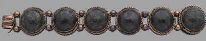 Bracelet en or jaune 18K (750) et argent,...