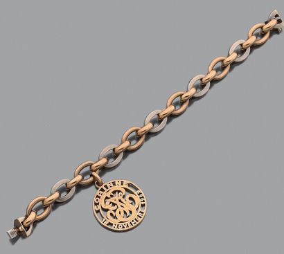 Bracelet souple en or jaune et gris 18K (750),...