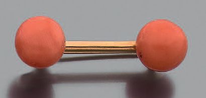Barrette en or jaune 18K (750), ornée de...