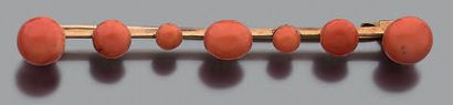 Barrette en or jaune 18K (750), ornée de...