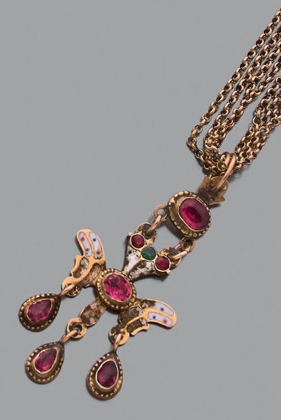 Pendentif Saint Esprit en or jaune 18K (750),...