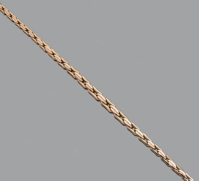 Collier en or jaune 18K (750), articulé de...