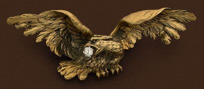 Broche pendentif en or jaune 18K (750), stylisée...