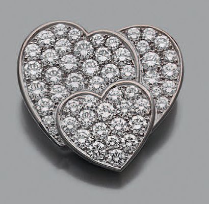 Pendentif en or blanc 18K (750), stylisé...