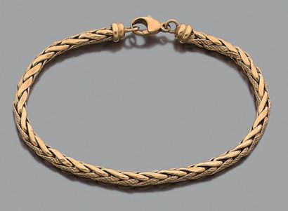 Bracelet souple en or jaune 18K (750), à...