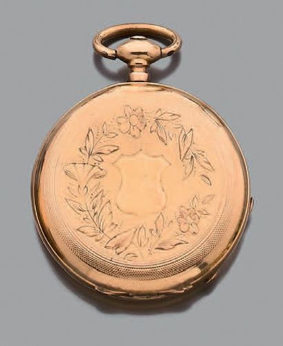Montre de col en or jaune 18K (750), à clé,...