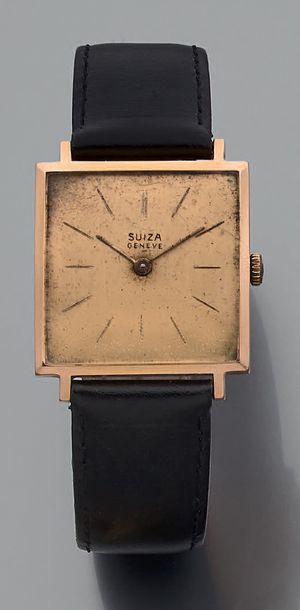 Montre bracelet d'homme mécanique en or jaune...