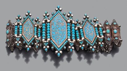 Bracelet en argent, articulé de barrettes...