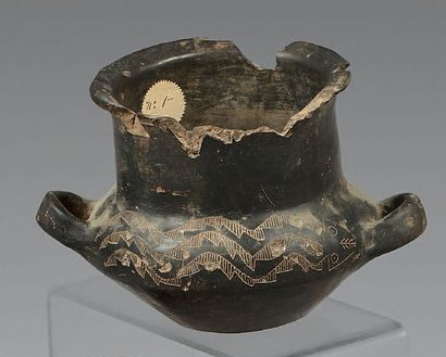Vase with two handles embellished on the...