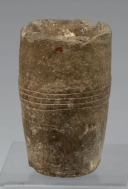 Large mortar, probably shamanic, decorated...