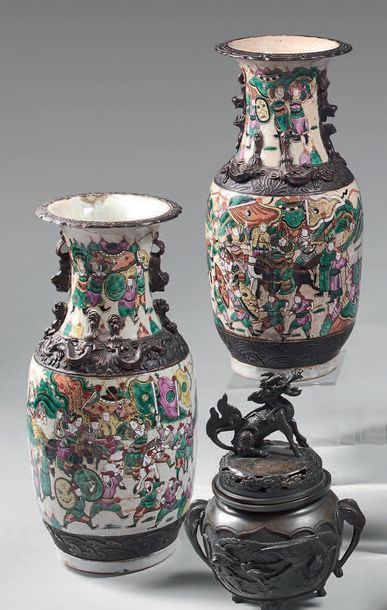 CHINE, Nankin - Fin du XIXème siècle
Paire...