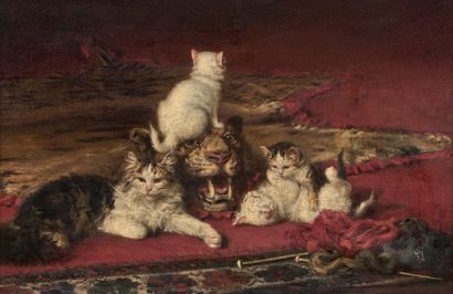 Louis Eugène LAMBERT (1825-1900)
PUSSY AND...