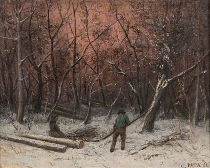 CHERUBINO PATA (1827-1899)
A COUPLE OF LOGGERS...