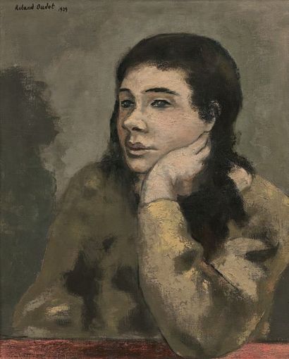 Roland OUDOT (1897-1981)
JEUNE FILLE ACCOUUDÉE....