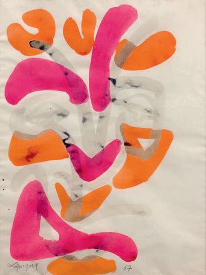 Charles LAPICQUE (1898-1988)
COLORED FACE,...