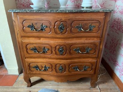 Small moulded fruitwood chest of drawers,...