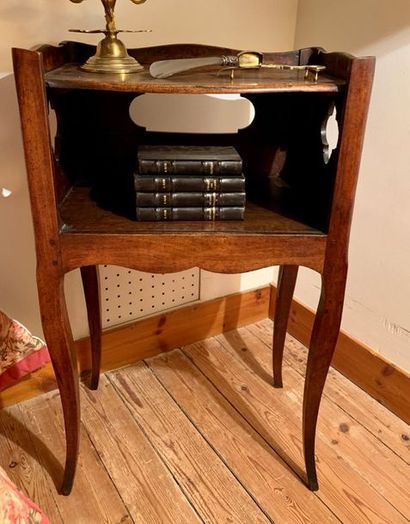 Fruit-wooden bedside table, with open niche....
