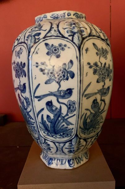 Pair of ovoid vases with earthenware sides...