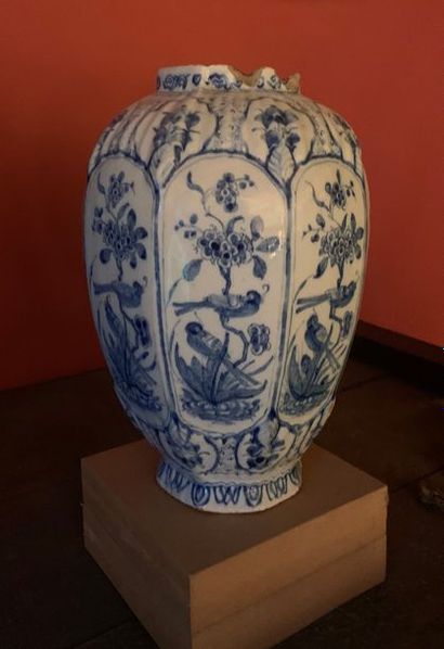Pair of ovoid vases with earthenware sides...
