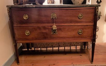 Mahogany and mahogany veneer chest of drawers....