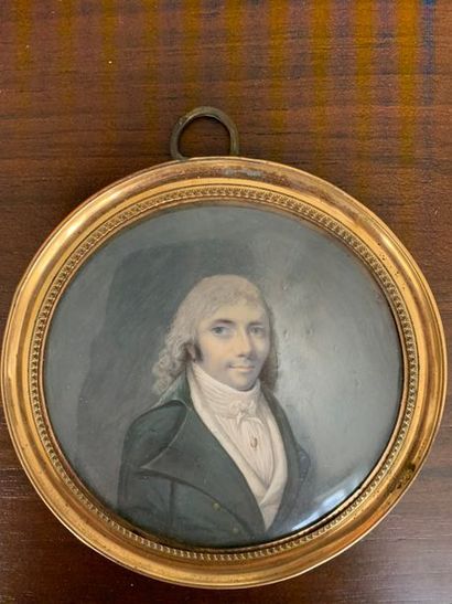 Round miniature representing a portrait of...