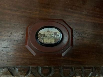 Small desk plaque in Morello cherry marble,...