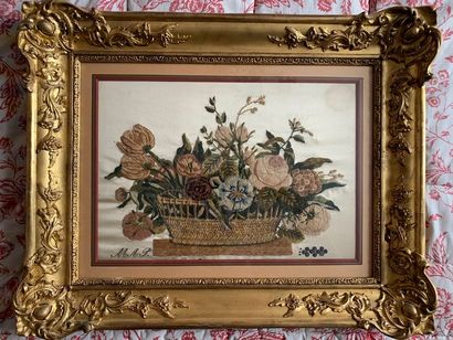 Chenille velvet and canetille embroidery...